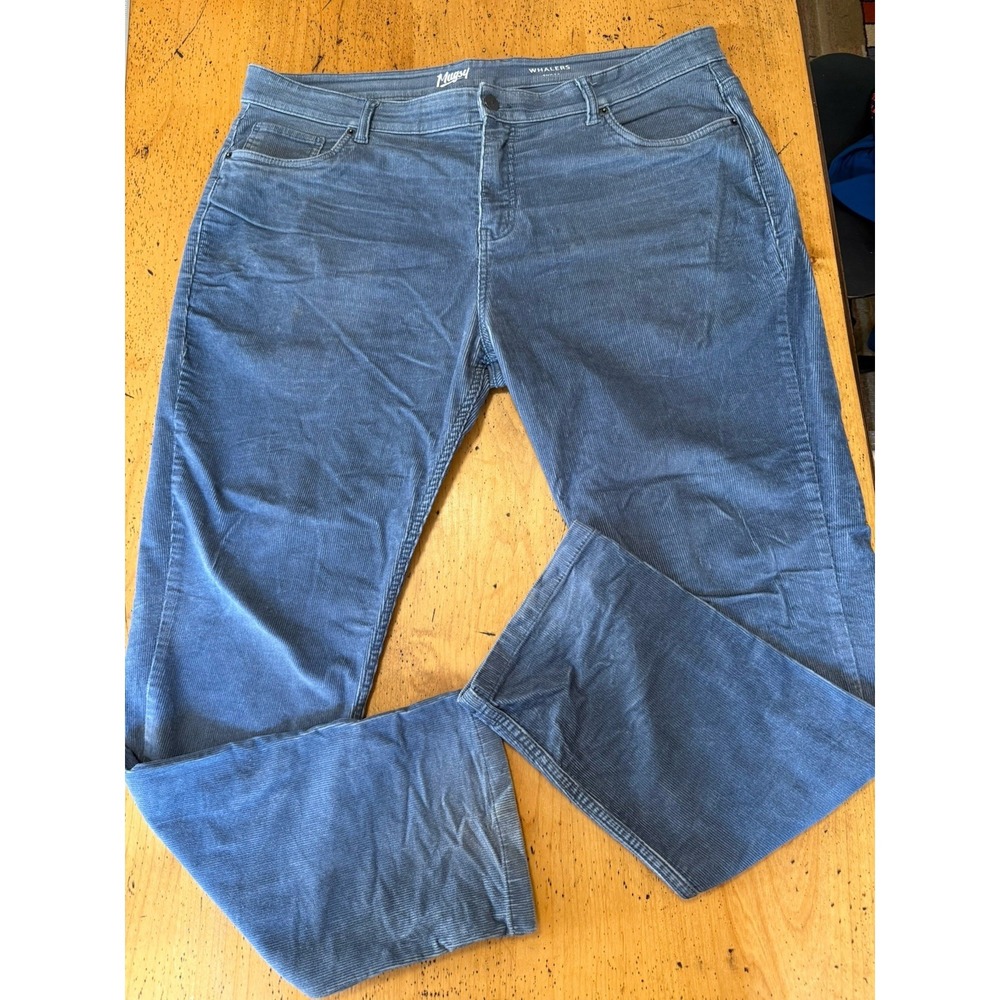 Mugsy Whalers Blue Gray Corduroy Pants Mens 40x32 Stretch Straight Leg